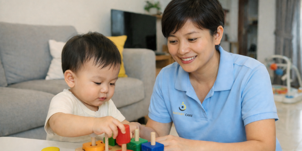 chăm bé tận tâm tại nhà